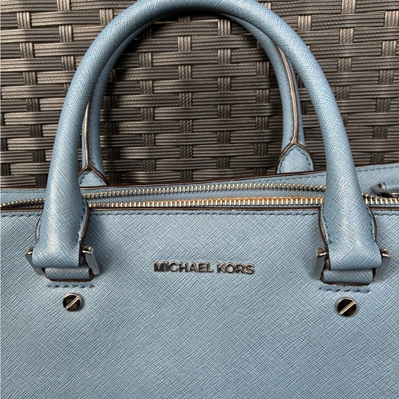 Michael Kors Bag,Michael Kors Sky Blue Satchel - Picture 9 of 14
